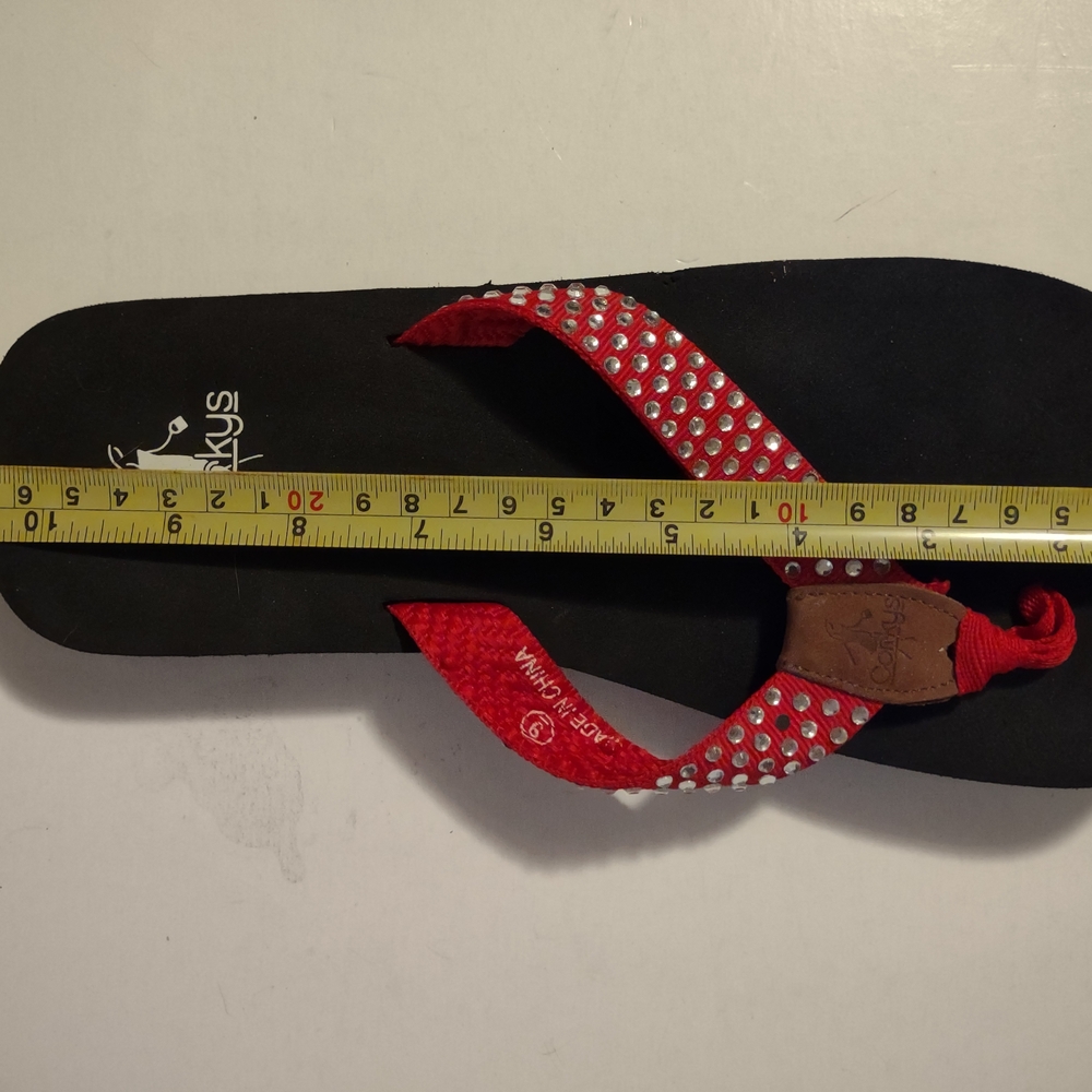 Corkys Red Rhinestone Flip Flops - Picture 2 of 5
